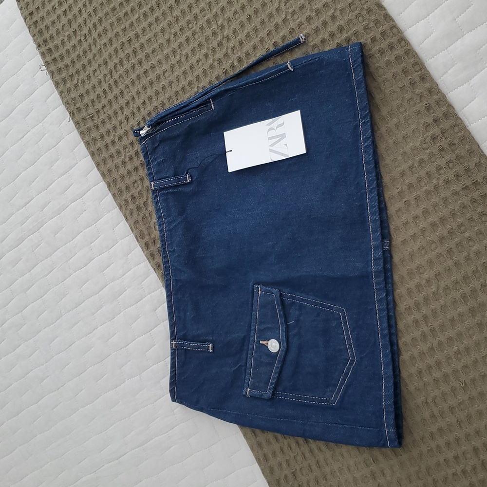 Zara Men's Dark Blue Denim Skirt